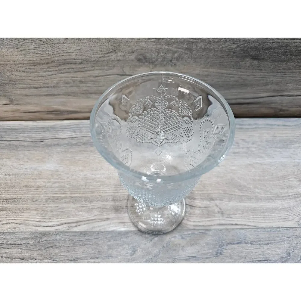 Vintage 1978 Avon Hearts & Diamonds Stemmed Goblet Glass